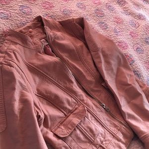 Pink leather jacket